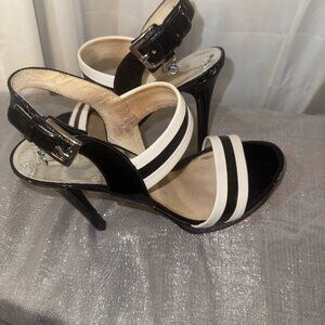 Michael Kors Women's Black/White 5.5 Inch Heels